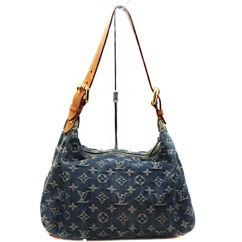 Louis Vuitton Monogram Shoulder Baggy Denim Blue Bag